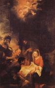 Bartolome Esteban Murillo Shepherds to the manger pilgrimage oil on canvas